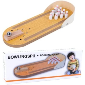Mini Bowling Game Set, Wooden Mini Tabletop Bowling Set with 10 Bowling Pins and Metal Bowling Ball, Mini Bowling Toys Home Bowling Alley Gifts for Adults & Children