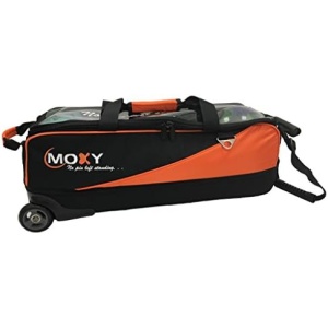 Moxy Bowling Products Slim Triple Roller Bowling Bag- Orange/Black