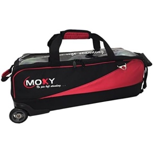 Moxy Bowling Products Slim Triple Roller Bowling Bag- Red/Black