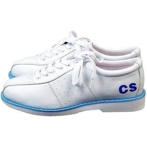 ONAIC Bowling Shoes for Adult Girls Boys Lightweight Leather Lawn Bowl Trainers Non-Slip Plus Size,White,7.5