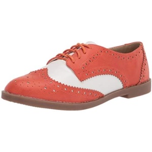 Ollio Women's Flat Shoe Wingtip Lace Up Two Tone Oxford