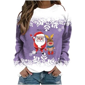 Oversized Sweatshirt For Women Womens Daily Print O Neck Sweatshirt Round Neck Fit Pullover Tops Casual