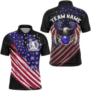 PIONAMZIOZ American Bowling Jersey Men&Women Custom Navy Bowling Shirt Team League Bowling Polo&Quarter-Zip Shirt BDT46