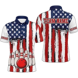 PIONAMZIOZ American Bowling Polo & Quarter-Zip Shirt for Men&Women Custom Bowling Team Jersey Bowling Shirt QZT7