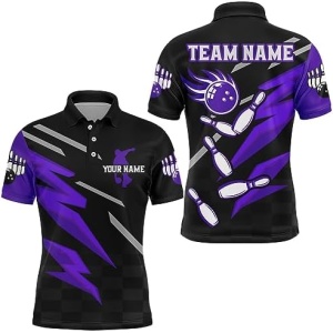 PIONAMZIOZ Bowling Polo & Quarter-Zip Shirt Men & Women Bowling Jersey Team Custom Bowlers Short Sleeve BDT53