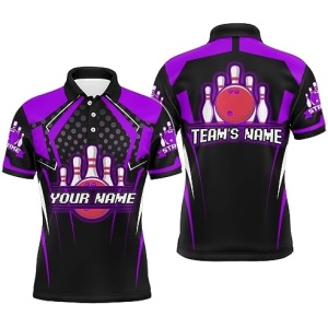 PIONAMZIOZ Bowling Polo & Quarter-Zip Shirts Team Bowling Jersey Couple Custom Bowling Shirt for Men and Women BDT61