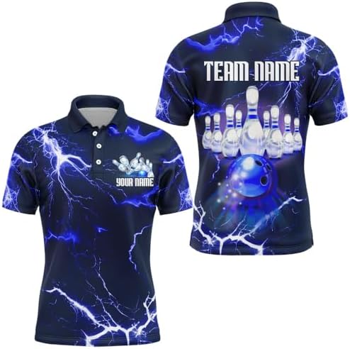 PIONAMZIOZ Bowling Shirt for Men & Women Lightning Thunder Bowling Team Jersey Custom Bowling Polo & Quarter-Zip Shirt BDT176 1 PIONAMZIOZ Bowling Shirt for Men & Women Lightning Thunder Bowling Team Jersey Custom Bowling Polo & Quarter-Zip Shirt BDT176