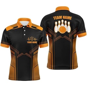 PIONAMZIOZ Custom Bowling Shirt for Men, Bowling Jersey with Name and Team Name, Personalized Bowling Polo Shirt for Men BDT