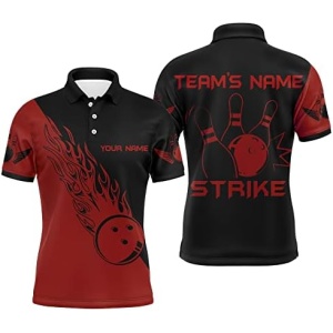 PIONAMZIOZ Custom Bowling Shirts for Men and Women Strike Bowling Team Jersey Bowling Polo & Quarter-Zip Shirt BDT34