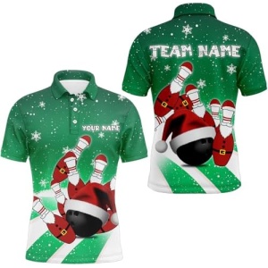 PIONAMZIOZ Custom Christmas Bowling Shirt Men & Women Funny Bowling Jersey Team Bowling Polo & Quarter-Zip Shirt BDT112