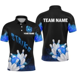 PIONAMZIOZ Eagle Bowling Shirt for Men & Women Blue 3D Bowling Team Jersey Custom Bowling Polo & Quarter-Zip Shirt BDT100