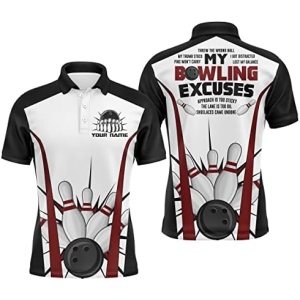 PIONAMZIOZ Funny Bowling Shirt for Men & Women Custom Bowling Jersey for Team Bowlers Polo & Quarter-Zip Shirt NBP