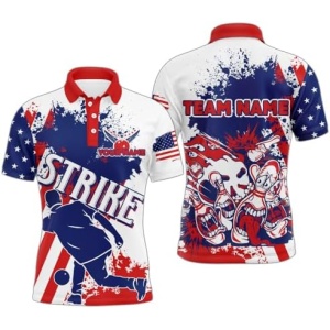 PIONAMZIOZ Personalized 3D Bowling Shirt, Custom Bowling Team Jersey League Polo&Quarter-Zip Shirt for Men & Women QZT98