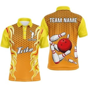 PIONAMZIOZ Personalized 3D Men's and Women's Bowling Shirt American Bowling Polo & Quarter-Zip Shirt QZT46