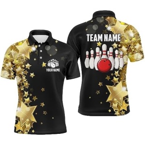 PIONAMZIOZ Personalized 3D Men's and Women's Bowling Team Jersey American Bowling Polo & Quarter-Zip Shirt QZT56