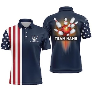 PIONAMZIOZ Personalized 3D Men's and Women's Bowling Team Jersey Bowling Shirt American Bowling Polo & Quarter-Zip Shirt QZT8