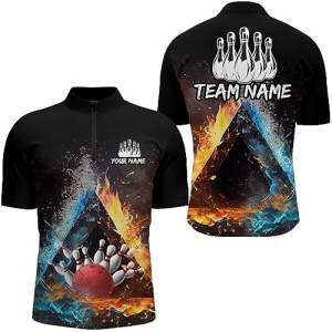 PIONAMZIOZ Personalized Bowling Polo & Quarter-Zip Shirt for Women Custom Bowling Team Jersey Bowling Shirt QZT38
