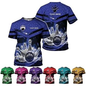 Paniprints Personalized Name Bowling Shirts for Men and Women 3D, Bowling Shirts for Team Bowling, Bowling Shirts Gift