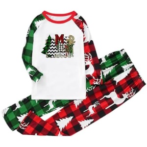 Pants Sets for Family Family Vacation Christmas Plaid Thermal Fuzzy 2 Piece Pants Pajamas Nightgowns Sets Couples