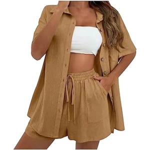 Pants Sets for Women Fall Summer Linen Straight Leg Basic Pants Shorts Sets Women 2023 Y2K