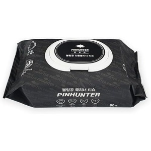 Pinhunter Bowling Ball Cleaner Tissue(80sheets) | Lane Oil and A Grease Spot Removal, Specially Designed Wipes Made Exclusively for Bowling Balls, Safe Dirty Remove for All Bowling Game Users