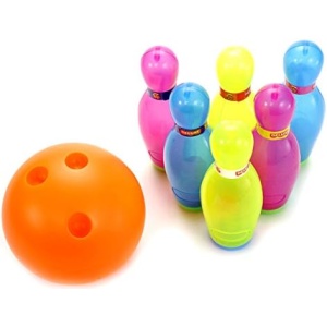 PowerTRC Deluxe Super Bowling Set Toy for Kids 9'' Colorful Bowling Pins and a 6'' Bowling Ball