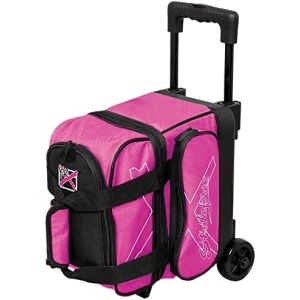 Strikeforce Hybrid Bowling Ball Single Roller with Smooth 3.5" Molded Plastic Wheels for a Smooth Ride (Pink)