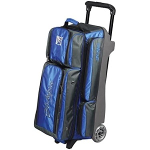 Strikeforce Konvoy Royal/Smoke Triple Roller Bowling Ball Bag (Royal/Smoke)