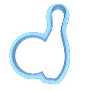 Sweet Prints Inc Bowling Ball with Pin (outline) Cookie Cutter - Dishwasher Safe (2")