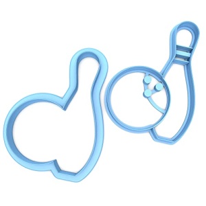 Sweet Prints Inc Set of 2 Bowling Ball with Pin Cookie Cutters - Dishwasher Safe (4")