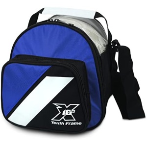 Tenth Frame 1 Ball Addon Bowling Bag w strap and velcro - Black/Blue