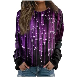 Timbrigte Christmas Sweatshirts for Women Relaxed Fit Long Sleeve Crewneck Pullover Tops Loose Casual Holiday Blouses 2023