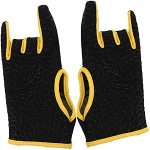 Toddmomy 1 Pair Fingerless Gloves Outdoor Bowling Exercise Gloves for Men Anti Gloves Bowling Gloves Right Hand Semi Finger Gloves Anti- Sports Gloves Breathable Gloves Wristband Yellow