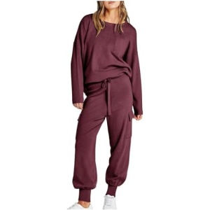 Womens Corduroy Pants Sets Sport Gym Pants Sets for Women 2 Piece Hooded Fall Winter Pants Sets 2023