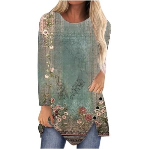 mjhGcfj Short Sleeve Tunics For Women To Wear With Leggings Plus Size Fashion Plain Crew Neck T-shirt Mid-length Blouse