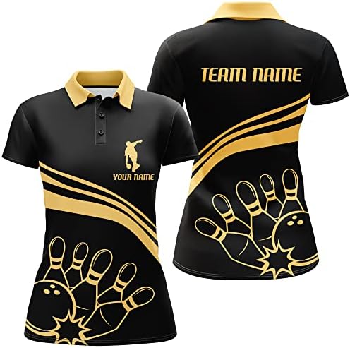 Personalized Black Bowling Shirt for Men and Women Custom Bowling Jersey Bowling Team League Polo & Quarter-Zip Shirt BDT5 2 Personalized Black Bowling Shirt for Men and Women Custom Bowling Jersey Bowling Team League Polo & Quarter-Zip Shirt BDT5 - Image 2