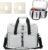 Aleemin Bowling Bag for 2 Balls, Bowling Ball Tote Bag with 2 Wooden Bowling Cups, Multi-Pockets Bowling Ball Bag Fits Bowling Shoes Up to Mens Size 14, Bowling Ball Bag with Shoulder Strap & Divider