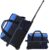 Aleemin Double Roller Bowling Bag with Shoes Compartment, Large Capacity Bowling Ball Bag with Multi-Pockets for 2 Bowling Ball and Accessories, 2 Ball Bowling Bag with wheels & Retractable Handle