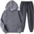 Cafuvv Women’s Hooded Two Piece Set Loose Elastic Drawstring Pullover Tops With Pockets Long Sleeve Pants Fall Home Suit