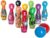 Copa Judaica Ten Little Wooden Bowling pins plagues for Passover- Each of The Ten pins symbolizes one of The plagues- Two Sturdy Wooden Bowling Balls -Handcrafted and Handpainted