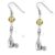 Dangle or drop earrings handmade in the USA (Bowling Pin and Ball with Glass Crystal Earrings)