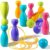 Kids Bowling Set Includes 10 Plastic Pins & 2 Balls & 8 Circles, Ring Toss Game for Kids, Stacking Toys for Toddlers 1-3, 3 in 1 Toddler Indoor Outdoor Games, Educational Birthday Gifts for Boys Girls