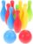 Kisangel 1 Set Kids Bowling Set Includes 10 Pins and 2 Balls, Plastic Bowling Ball Toy Outdoor Bowling for Toddler Boys & Girls(Bottles of 11 Cm High, Random Color)