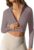 LASLULU Womens Zipper Workout Top Seamless Long Sleeve Ribbed Yoga Athletic Shirt Cropped Sweatshirts Slim Fit Crop Tops