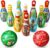 Liliful 12 Pcs Christmas Nutcrackers Bowling Set 10 Soft Foam Bowling Pins and 2 Balls Kids Bowling Game Indoor Outdoor Bowling for Christmas Xmas Party Supplies Favors