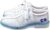 ONAIC Bowling Shoes for Adult Girls Boys Lightweight Leather Lawn Bowl Trainers Non-Slip Plus Size,White,7.5