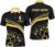PIONAMZIOZ Black&Gold Bowling Shirt Men and Women Custom Bowling Jersey Bowling Team League Polo&Quarter-Zip Shirt BDT14