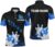 PIONAMZIOZ Eagle Bowling Shirt for Men & Women Blue 3D Bowling Team Jersey Custom Bowling Polo & Quarter-Zip Shirt BDT100