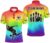 PIONAMZIOZ Rainbow Custom Bowling Shirt for Men&Women Bowling Jersey Bowling Team League Polo&Quarter-Zip Shirt QZT89
