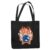 Retro Cartoon Bowling Ball and Pins Dabbing Gift for Bowling Fans Navy Black Multicolor Canvas Tote Bag